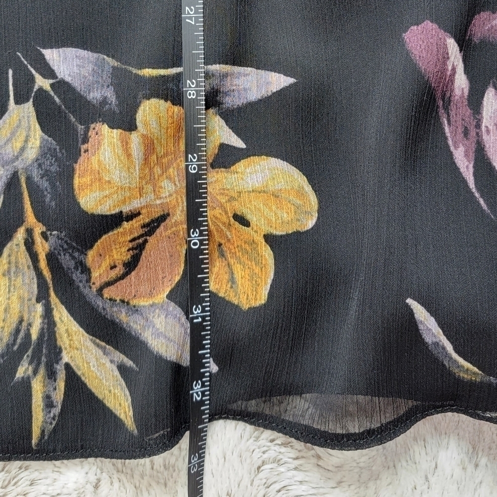 TopShop Ruffle Purple Gold Floral Print Sleeveless Mini Dress Size 2 - Picture 10 of 11
